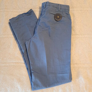 NEW Incotex Chinolino Linen Cotton Pants Men Size 38 waist Light Blue Flat Front